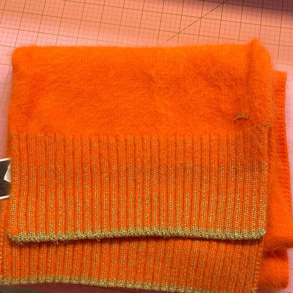 Juicy Couture Fiery Orange Angora Scarf
